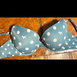 Victoria’s Secret PINK Teal Underwire Push Up Bra, 36DD